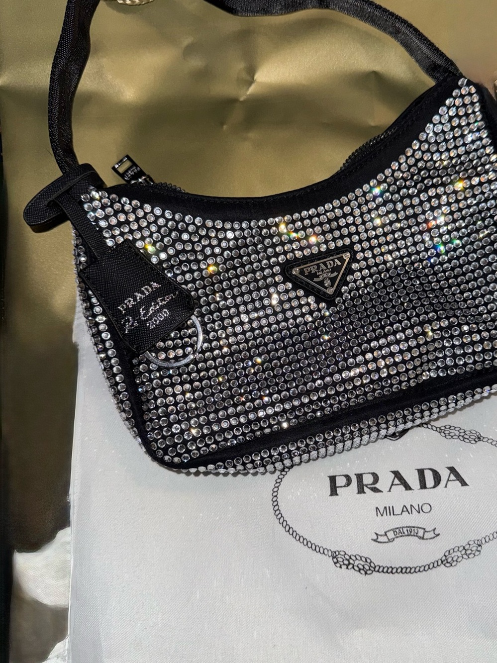RARE Prada Silver Crystal-Embellished Handbag💜💣 - Picture 4 of 8